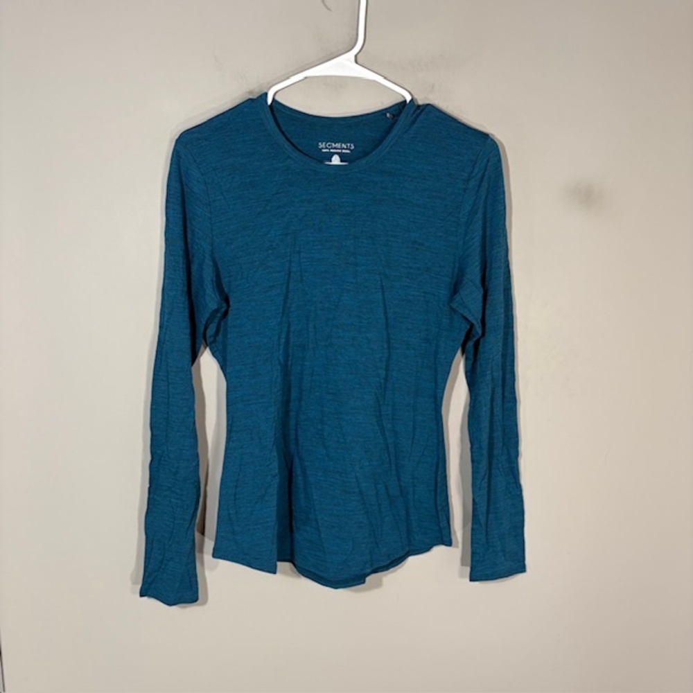 SEG'MENTS T-Shirt Womens S Blue 100% Merino Wool Long Sleeve Base Layer